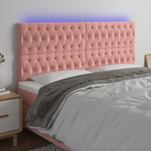 LED uzglavlje ružičasto 180x7x118/128 cm baršunasto