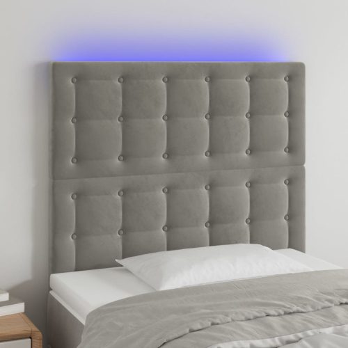 LED uzglavlje svjetlosivo 100x5x118/128 cm baršunasto