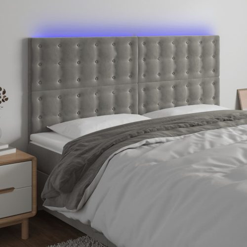 LED uzglavlje svjetlosivo 180x5x118/128 cm baršunasto