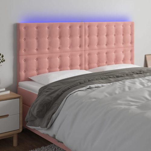 LED uzglavlje ružičasto 180x5x118/128 cm baršunasto