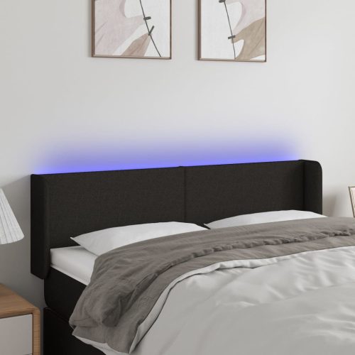 LED uzglavlje crno 147x16x78/88 cm od tkanine
