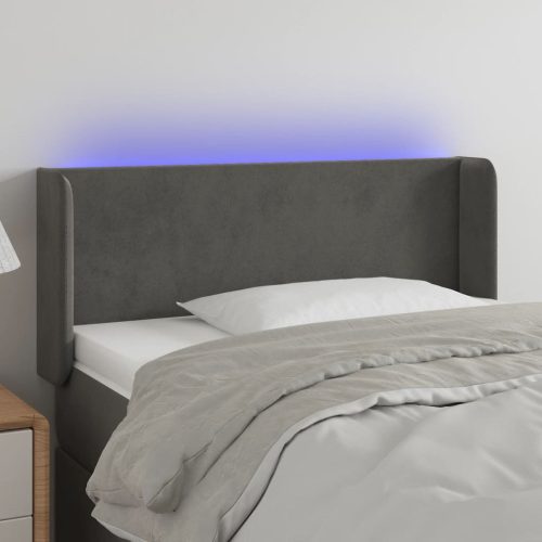 LED uzglavlje tamnosiv 93x16x78/88 cm baršunasto