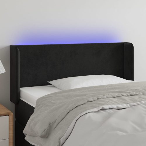 LED uzglavlje crno 93x16x78/88 cm baršunasto