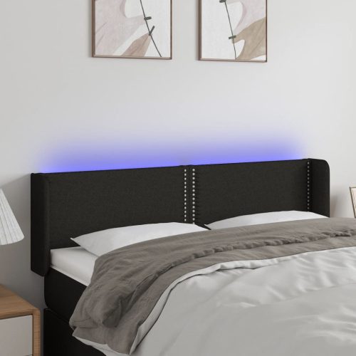 LED uzglavlje crno 147x16x78/88 cm od tkanine
