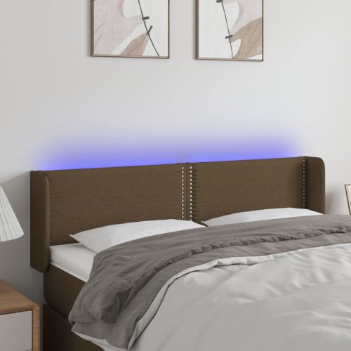 LED uzglavlje tamnosmeđe 147x16x78/88 cm od tkanine