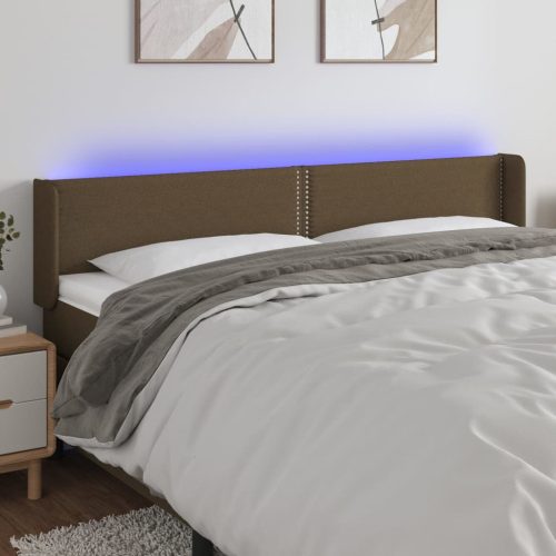 LED uzglavlje tamnosmeđe 203x16x78/88 cm od tkanine