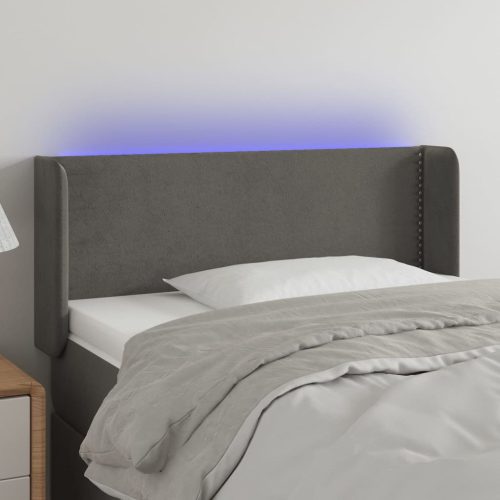 LED uzglavlje tamnosivo 83x16x78/88 cm baršunasto