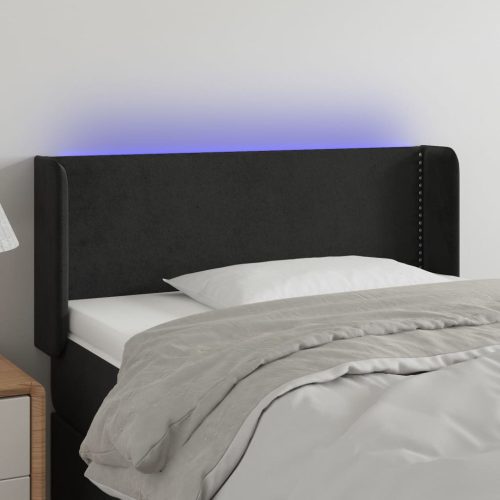 LED uzglavlje crno 93x16x78/88 cm baršunasto