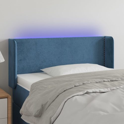 LED uzglavlje tamnoplavo 93x16x78/88 cm baršunasto