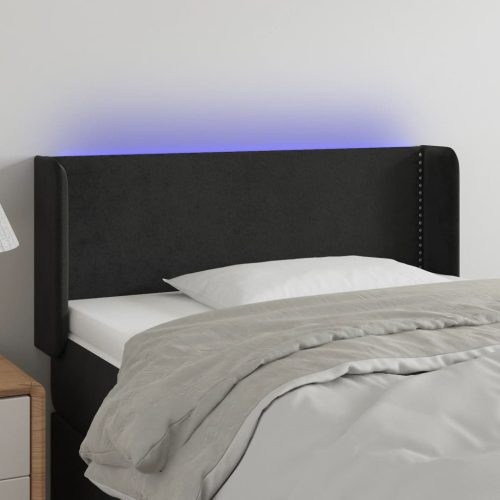 LED uzglavlje crno 103x16x78/88 cm baršunasto