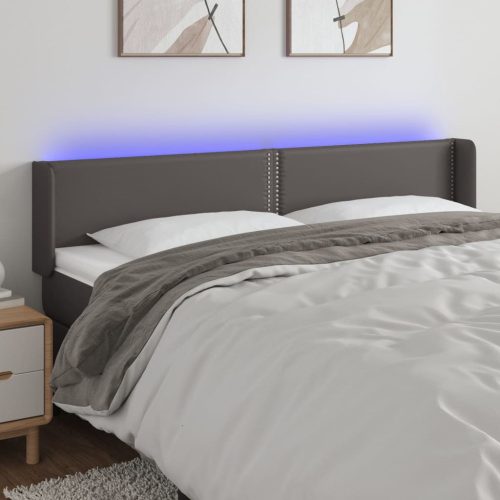 LED uzglavlje sivo 203x16x78/88 cm od umjetne kože