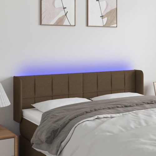 LED uzglavlje tamnosmeđe 147x16x78/88 cm od tkanine