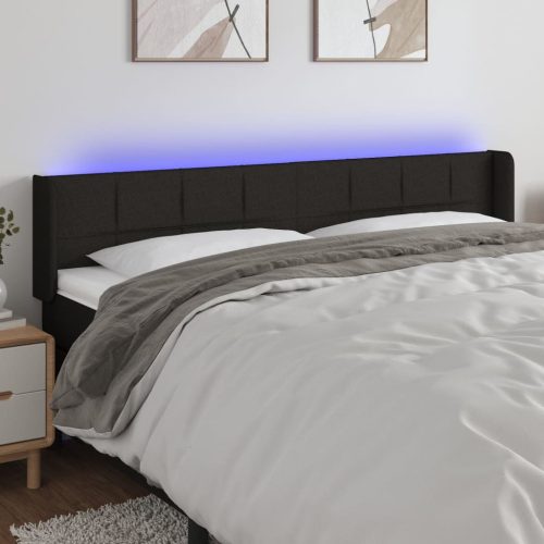 LED uzglavlje crno 203x16x78/88 cm od tkanine