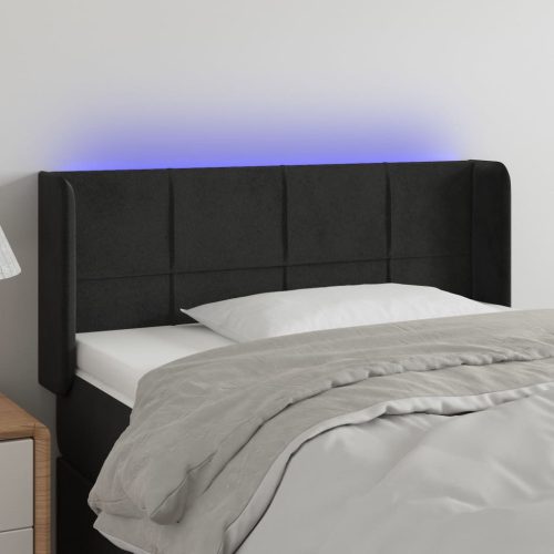 LED uzglavlje crno 83x16x78/88 cm baršunasto