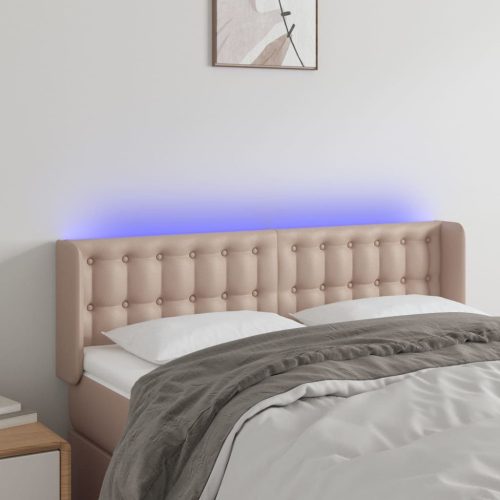 LED uzglavlje boja cappuccina 147x16x78/88 cm od umjetne kože
