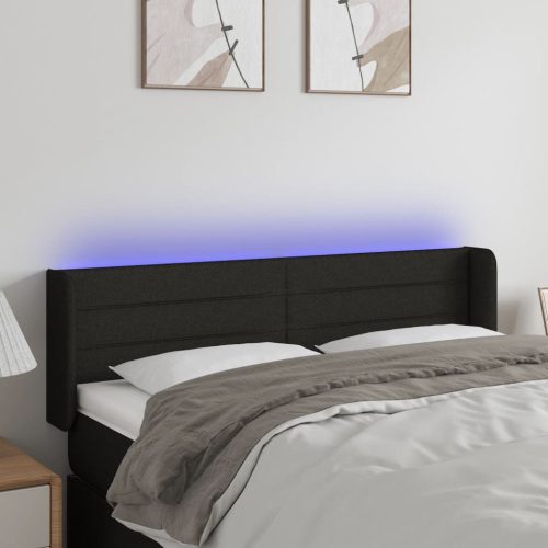 LED uzglavlje crno 147x16x78/88 cm od tkanine