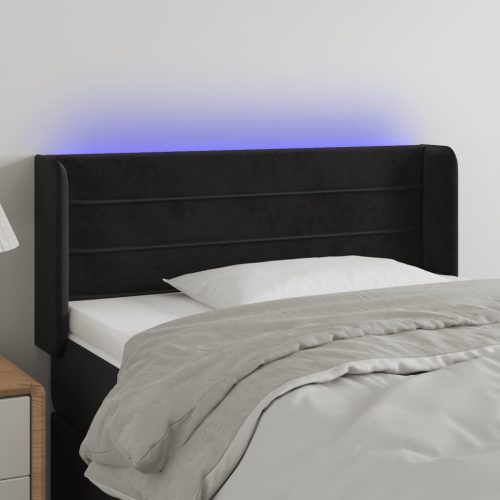 LED uzglavlje crno 83x16x78/88 cm baršunasto