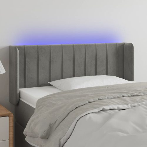 LED uzglavlje svjetlosivo 103x16x78/88 cm baršunasto