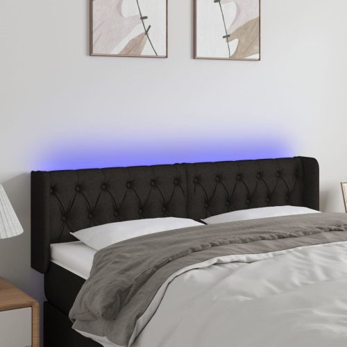 LED uzglavlje crno 163x16x78/88 cm od tkanine