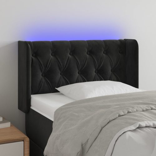 LED uzglavlje crno 83x16x78/88 cm baršunasto