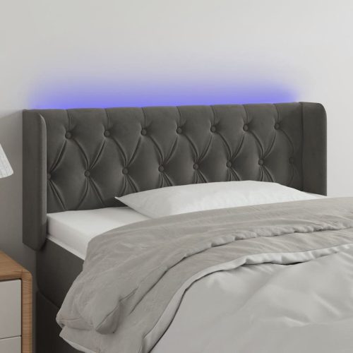 LED uzglavlje tamnosiv 93x16x78/88 cm baršunasto