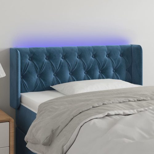 LED uzglavlje tamnoplavo 93x16x78/88 cm baršunasto