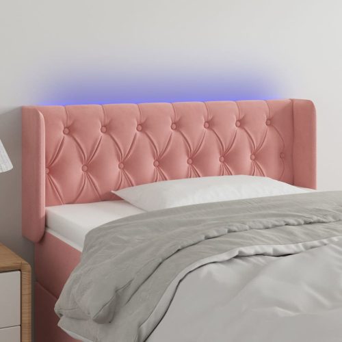 LED uzglavlje ružičasto 103x16x78/88 cm baršunasto