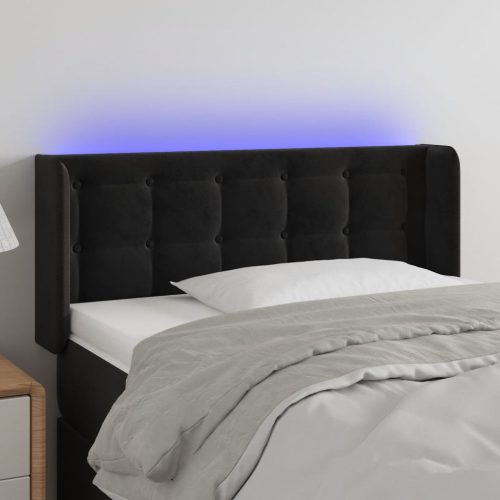 LED uzglavlje crno 83x16x78/88 cm baršunasto