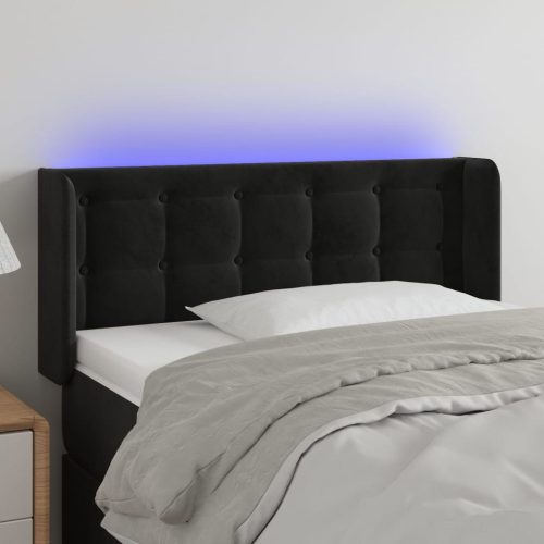 LED uzglavlje crno 93x16x78/88 cm baršunasto