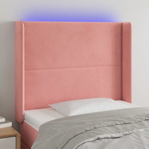 LED uzglavlje ružičasto 83x16x118/128 cm baršunasto