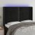 LED uzglavlje crno 147x16x118/128 cm baršunasto
