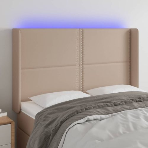 LED uzglavlje boja cappuccina 147x16x118/128cm od umjetna koža