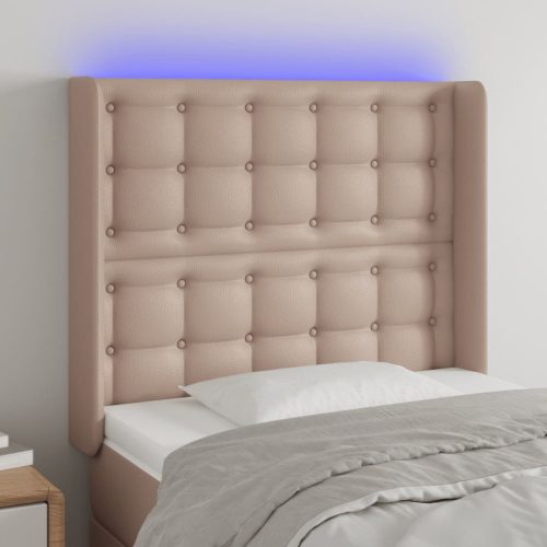 LED uzglavlje boja cappuccina 103x16x118/128 cm od umjetna koža