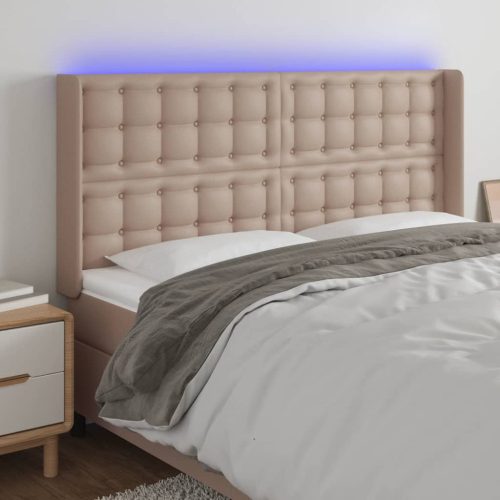 LED uzglavlje boja cappuccina 147x16x118/128cm od umjetna koža