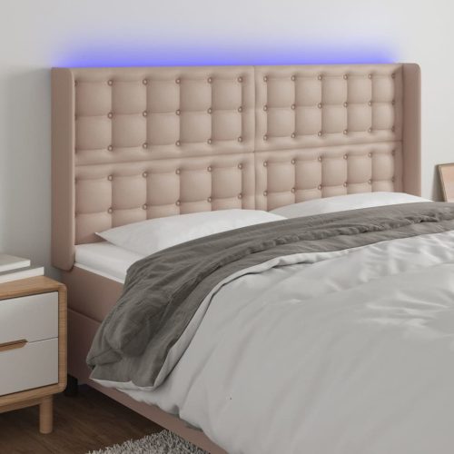 LED uzglavlje boja cappuccina 163x16x118/128cm od umjetna koža