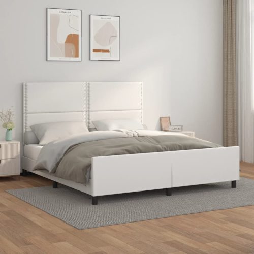 Okvir za krevet s uzglavljem bijeli 180x200 cm od umjetne kože