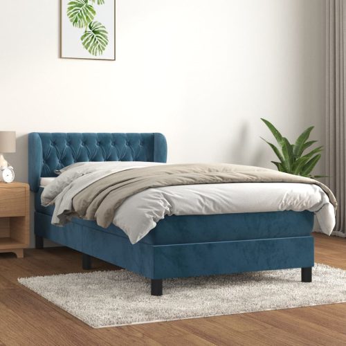 Box spring krevet s madracem tamnoplavi 100x200 cm baršunasti