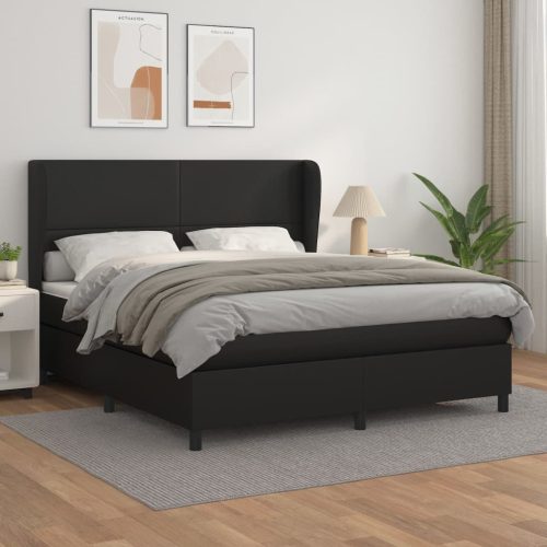 Krevet s oprugama i madracem crni 160 x 200 cm od umjetne kože