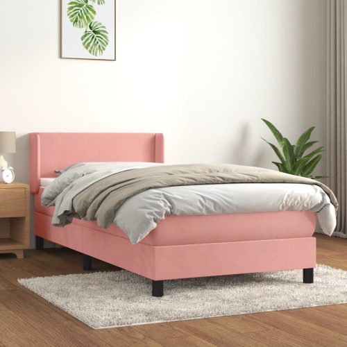 Box spring krevet s madracem ružičasti 80 x 200 cm baršunasti