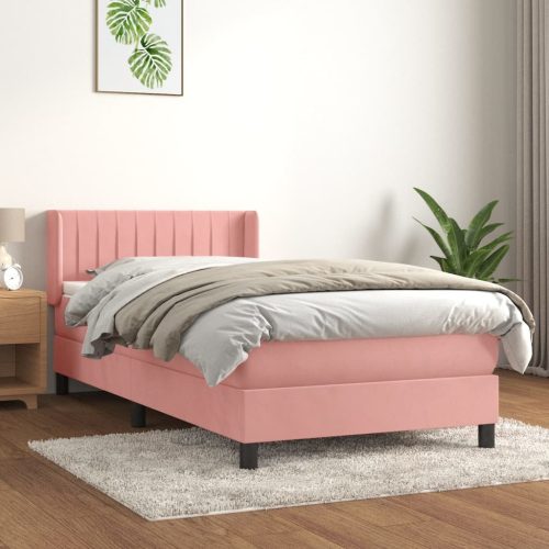 Box spring krevet s madracem ružičasti 100x200 cm baršunasti