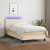 Krevet box spring s madracem LED krem 90x200 cm od tkanine