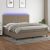 Krevet box spring s madracem LED smeđesivi 200x200 cm tkanina