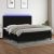 Krevet box spring s madracem LED crni 200x200 cm od tkanine
