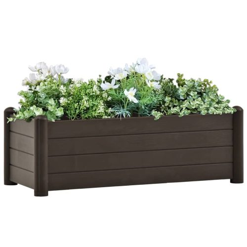 Povišena vrtna gredica PP boja kave 100 x 43 x 35 cm