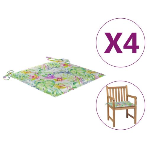 Jastuci za vrtne stolice 4 kom uzorak lišća 50x50x3 cm tkanina