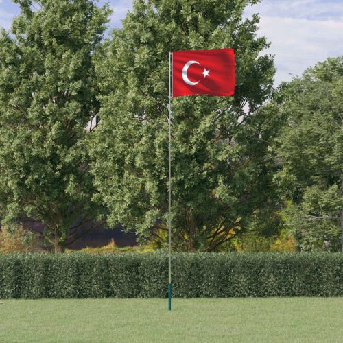 Turska zastava i jarbol 5,55 m aluminijska
