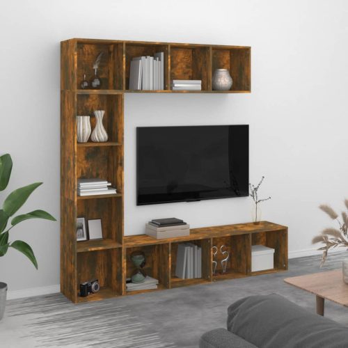 3-dijelni set ormarića za knjige/TV boja hrasta 180x30x180 cm