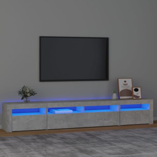 TV ormarić s LED svjetlima siva boja betona 240x35x40 cm