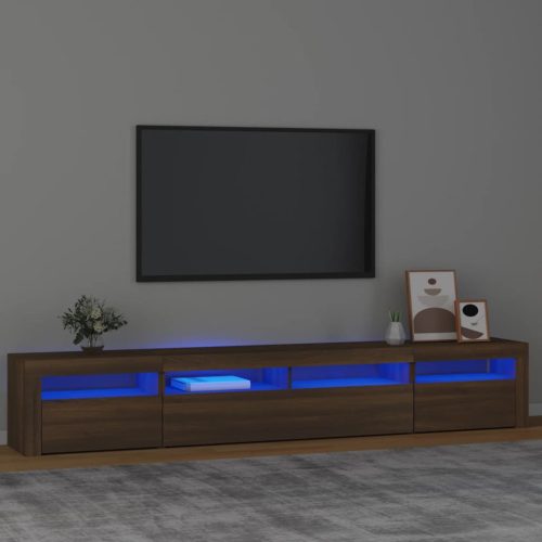 TV ormarić s LED svjetlima boja smeđeg hrasta 240x35x40 cm