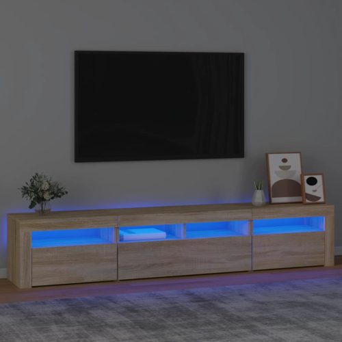 TV ormarić s LED svjetlima boja hrasta sonome 210x35x40 cm